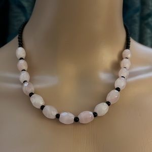 Rose Quartz and Black Onyx Necklace